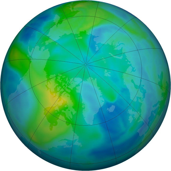 Arctic ozone map for 27 October 2008